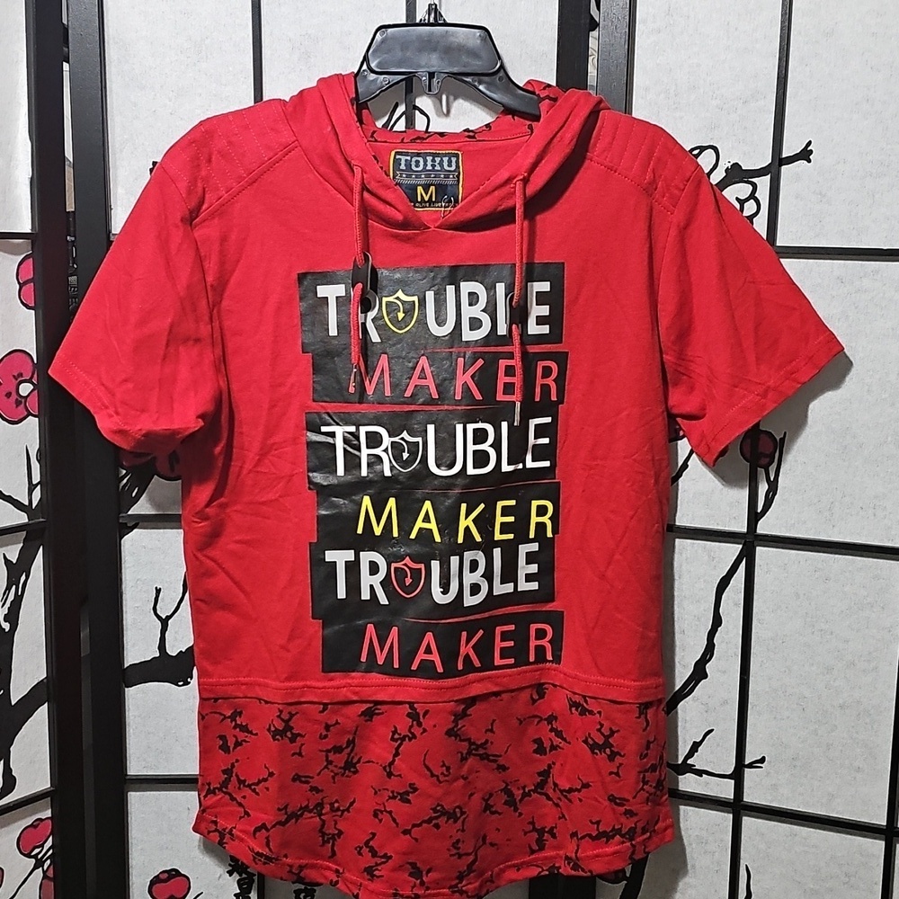 Toku Trouble Maker Size Red Hoodie Size Medium NWT
